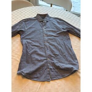 Nick Graham blue geometric shape men's shirt